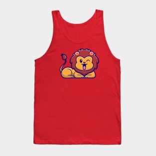 Cute Lion Smiling Cartoon Tank Top